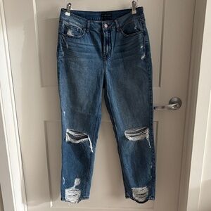 Sincerly Jules Medium Blue Distressed Boyfriend Jeans
